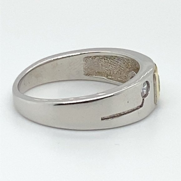 Opal .16ct Platinum Finish Solid 925 Silver Ring - Picture 5 of 6